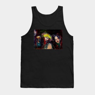 CARNIVAL NIGHT IN VENICE Venetian Masquerade Masks in Darkness Tank Top